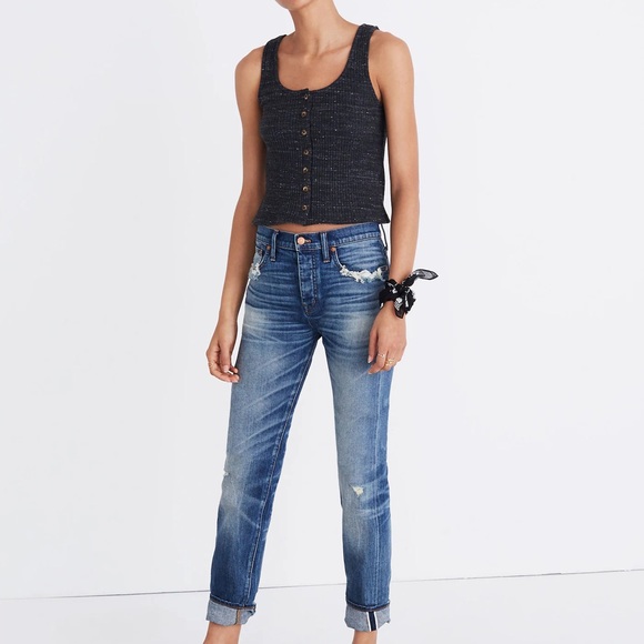 Madewell Ribbed Button-Front Tank Top - Picture 2 of 5